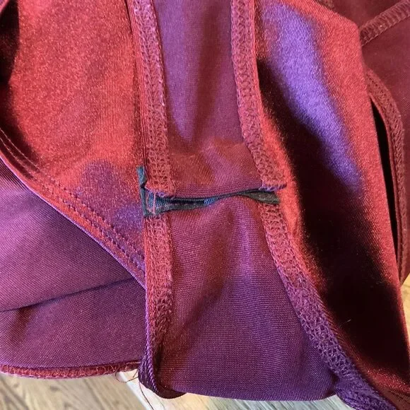 Haute Monde Structured Bodysuit Sz L Cut Out Burgundy Whimsigoth Punk Sexy EUC - Picture 9 of 11